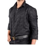 HIM Designer Black Long sleeve Shirt