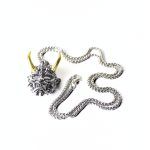 Zinc Alloy Vintage Ghost Face Pendant Necklace