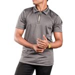 Zinc Textured Zip Polo - Image 3