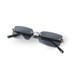 Y2K Rimless Rectangle Black Sunglasses