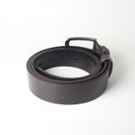 PU Leather Alloy Square Pin Buckle Dark Brown Belt - Image 4