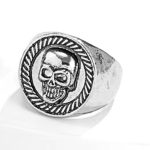 Vintage Skeleton Skull Antique Silver Ring - Image 4